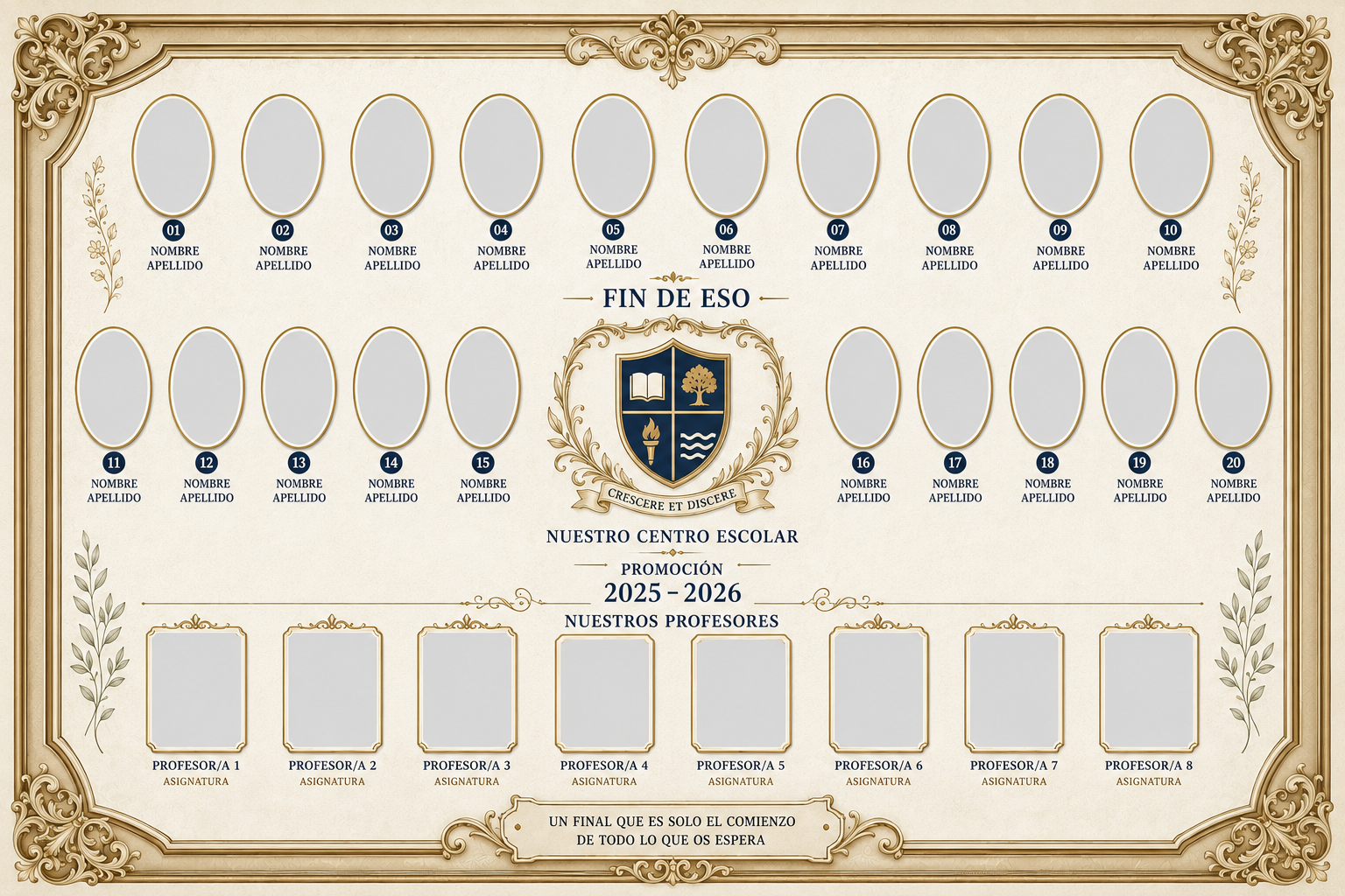 Plantilla de orla escolar colorida